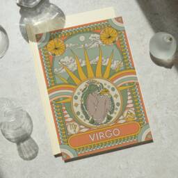 Virgo Zodiac Print Birth Flower, Astrology Wall Art - thumbnail 1