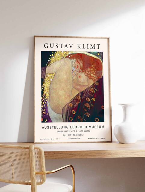 Gustav Klimt Poster, Danae, Exhibition Art Nouveau, Deco, Couples Gift, Wall Decor, Art, A1/A2/A3/A4 - image 1