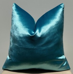 Luxury Turquoise Blue Velvet Pillow Cover, Decorative Cushion Cover For Sofa Couch Bed Glam Home Decor, Accent Throw Pillowcase, 18x18, Handmade