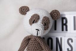 Crocheted Music Box Panda - thumbnail 1