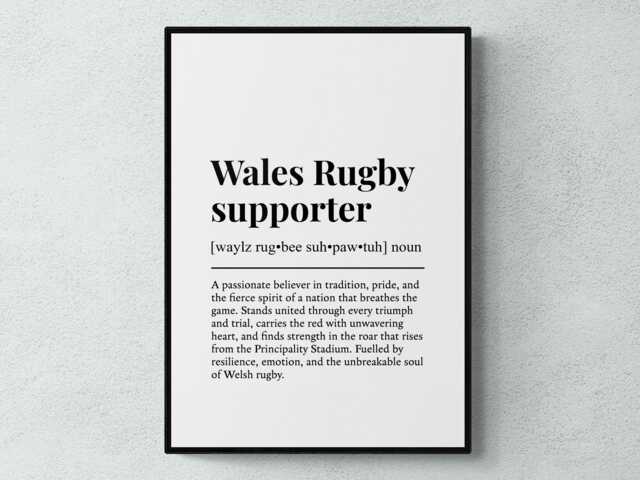 Wales Rugby Supporter Funny Definition Sport Gift Wall Art Print - image 1