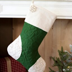 Personalized Quilted Christmas Stocking Farmhouse Country Decor - thumbnail 3