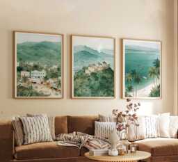 Set Of 3 Haiti Posters, Caribbean Travel Wall Art, Tropical Landscape Print Set, Modern Artwork, Cultural Home Decor, Vibrant Island Style - thumbnail 1