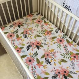 Hello Bebe Baby Blanket, Crib Bedding, Sheet, Photoprop, Floral Swaddle, Gift, Modern Nursery Decor - thumbnail 2