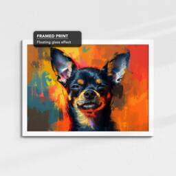 Chihuahua Abstract Painting Framed Poster Print & Canvas Wall Decor Art Bar Kitchen Room Dog Gift Idea Pet - thumbnail 3