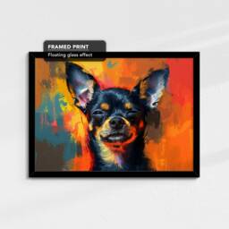 Chihuahua Abstract Painting Framed Poster Print & Canvas Wall Decor Art Bar Kitchen Room Dog Gift Idea Pet - thumbnail 2