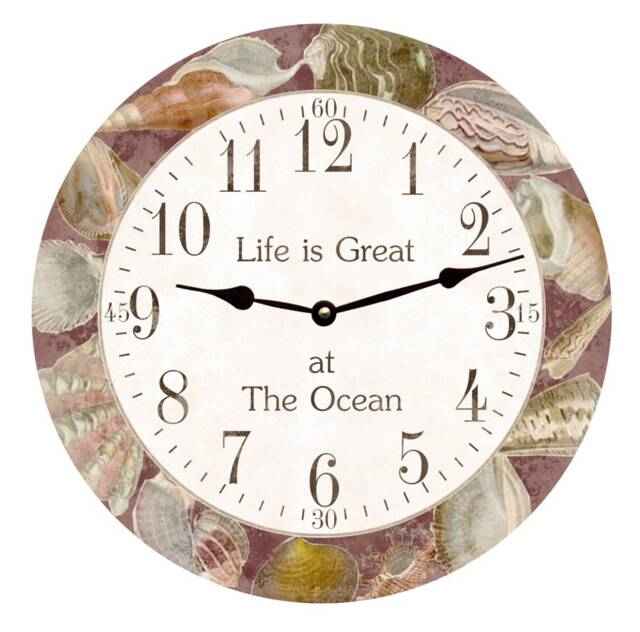 Custom Ocean Clock With Seashells - Personalized Beach Wall - image 1