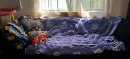 Handmade, Queen-Sized, Lavender Crocheted Blanket/Throw Made With Granny Squares & Pale Green Crab-stitch Border