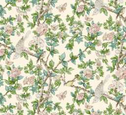Birds Damask Fitted Crib Sheet Butterfly Sanderson Cotton Baby Bedding - thumbnail 1