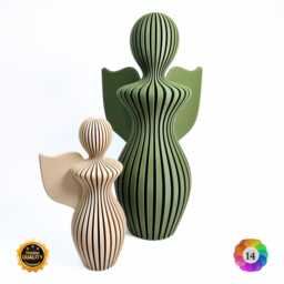 Elegant 3D-Printed Angel Statue, Modern Figurine, 20 Matte Colours To Choose - thumbnail 1