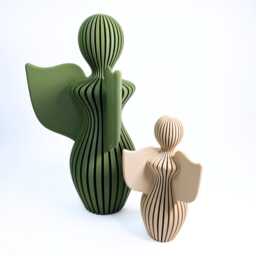Elegant 3D-Printed Angel Statue, Modern Figurine, 20 Matte Colours To Choose - thumbnail 3