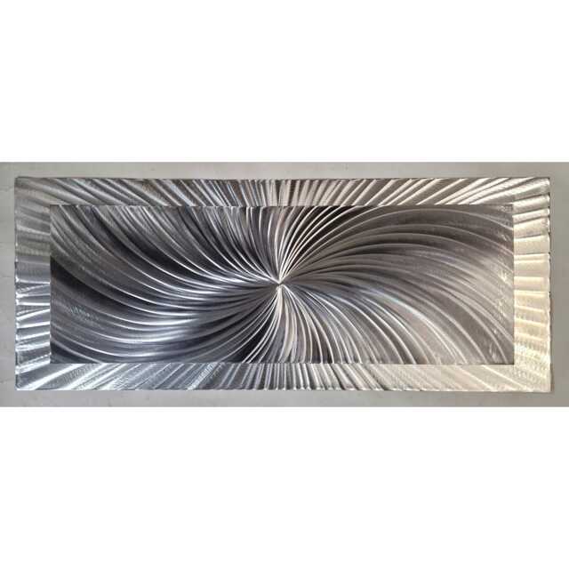 Hyper Nova Metal Wall Art, Abstract Silver & Grey, Modern Art By R Toomer - image 1