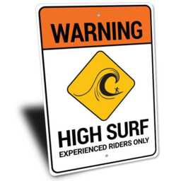 High Surfer Sign, Big Wave Surf Surfers House Gift, Metal Wall Decor, Custom Ocean Sign - Quality Aluminum - thumbnail 3