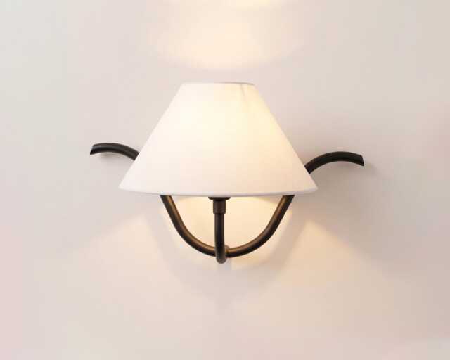 Matte Black Single Wall Sconce With White Fabric Shade, Vanity Light For Bedroom, Bathroom, Hallway, Living Room & Home Decor - image 1