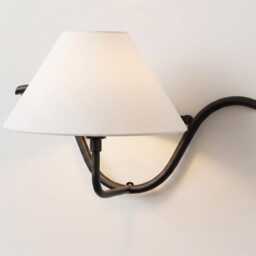 Matte Black Single Wall Sconce With White Fabric Shade, Vanity Light For Bedroom, Bathroom, Hallway, Living Room & Home Decor - thumbnail 3