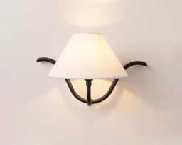 Matte Black Single Wall Sconce With White Fabric Shade, Vanity Light For Bedroom, Bathroom, Hallway, Living Room & Home Decor - thumbnail 1