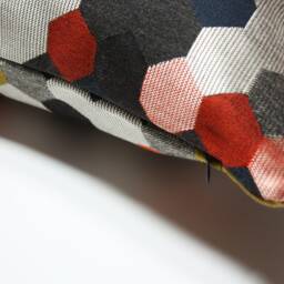 Geometric Hexagon Pillow Cover Carnegie Maxwell Red Accent - thumbnail 3