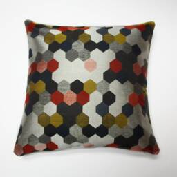 Geometric Hexagon Pillow Cover Carnegie Maxwell Red Accent - thumbnail 2