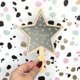 Personalised Christmas Tree Topper - Decoration Mirrored Acrylic Choose From Silver Or Gold Star