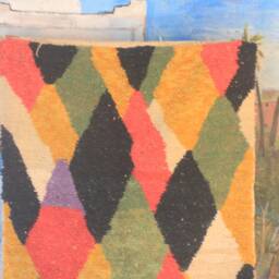 Moroccan Multi-Colors Rug, Beni Ourain Orange Wool Berber Custom Handmade Rug - thumbnail 2