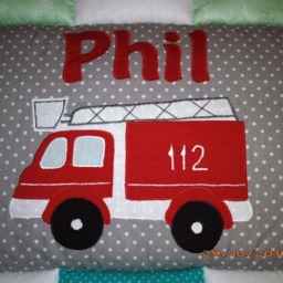 Baby Blanket, Quilt, Patchwork Crawling Children's Blanket Fire Brigade Immediately Available - thumbnail 2