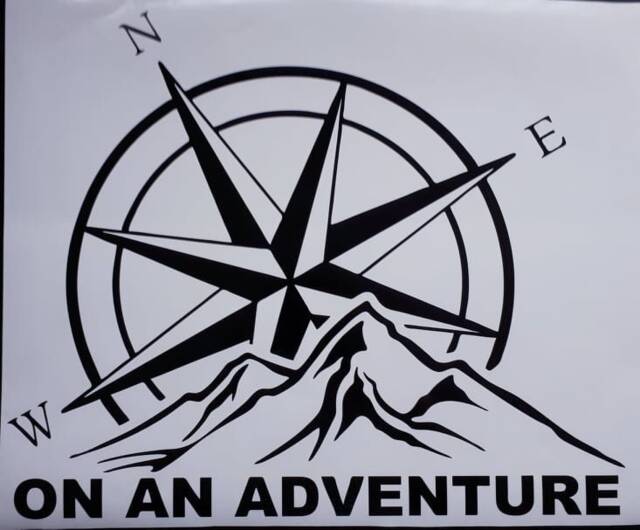 Mountain Compass Car Bonnet Side Sticker Vinyl Graphic Off Road Adventure Motorhome Caravan Touring Van Campervan Wall Art Decal Tour Camper