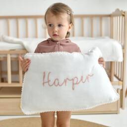Personalized Baby Name Pillow Case, Custom Embroidered Pillowcase, Kids Nursery Decor, Throw New Mom Gift - thumbnail 2