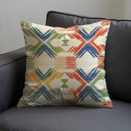 Boho Tribal Geometric Cushion Cover, Multicolor Southwestern Pattern Pillow Rustic & Eclectic Bohemian Decor - thumbnail 4