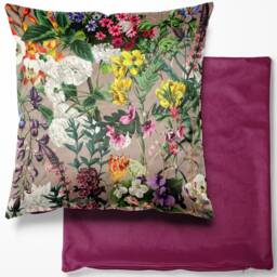 Tropical Velvet Cushion Cover - Summer Floral Dove Grey Botanical, Floral, Exotic, Premium Quality Square 46cm X - thumbnail 1