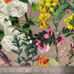 Tropical Velvet Cushion Cover - Summer Floral Dove Grey Botanical, Floral, Exotic, Premium Quality Square 46cm X - thumbnail 3