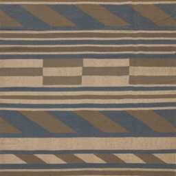 Handwoven Wool Kilim Rug, Blue Taupe Canyon Stripe, Flatweave Area Rug - thumbnail 2
