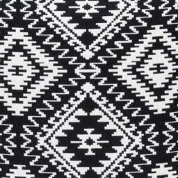 Black & White Geometric Pillow Cover Boho Throw Cushion, 26x26 Euro Sham - thumbnail 2