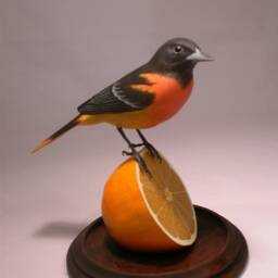 Baltimore Oriole Wooden Carved Bird - thumbnail 3