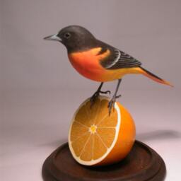 Baltimore Oriole Wooden Carved Bird - thumbnail 2