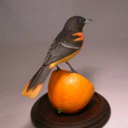 Baltimore Oriole Wooden Carved Bird - thumbnail 4