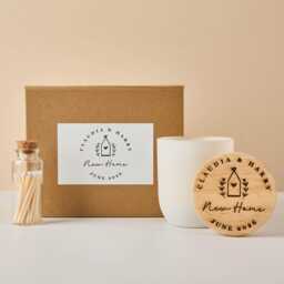 Personalised Engraved Lid Candle Gift - House Warming New Home Set - thumbnail 2