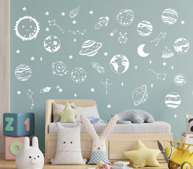 Sale Space Wall Decal Solar System, Planets, Stars - Kids Room Decor - image 1