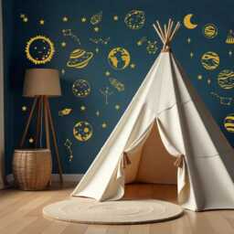 Sale Space Wall Decal Solar System, Planets, Stars - Kids Room Decor - thumbnail 4