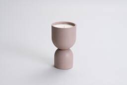 Coppa Cameo Rose Candle - Organic Coconut Soy Candles in Concrete Vessel Beton Hand Poured Vegan Reusable Container Eco Friendly - thumbnail 1