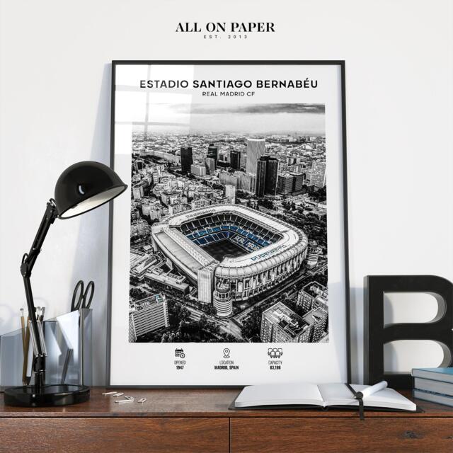 Bernabeu Stadium Football Wall Art Print Unique Poster Perfect Birthday Gift - image 1
