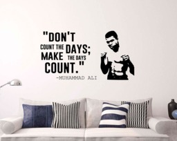 Make The Days Count Wall Quotes Decal Muhammad Ali Vinyl Sticker Interior Motivation Inspiration Home Decor - 9Qts
