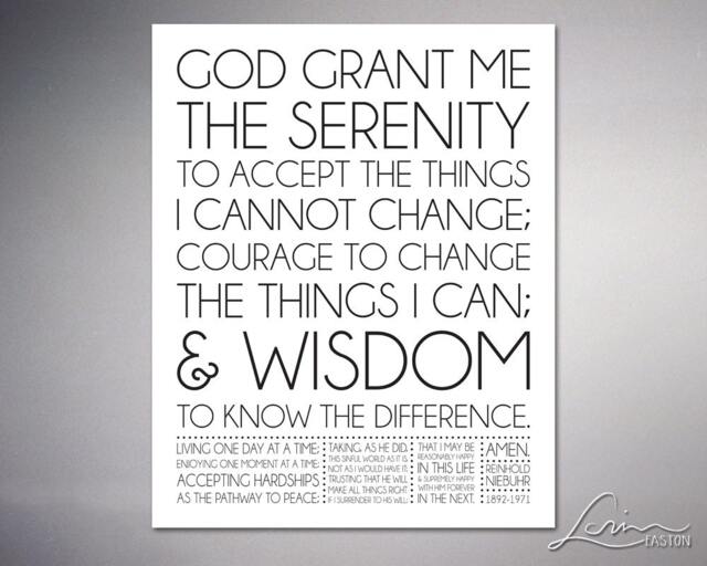 Serenity Prayer By Reinhold Neibuhr - Inspiration Poster Print 8x10, 11x14, 16x20, 20x24, 24x30, 24x36 - image 1