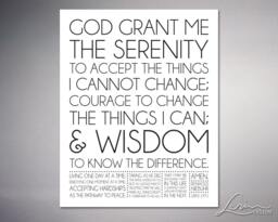 Serenity Prayer By Reinhold Neibuhr - Inspiration Poster Print 8x10, 11x14, 16x20, 20x24, 24x30, 24x36 - thumbnail 1