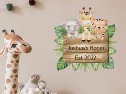 Personalised Safari Sign Wall Sticker, Jungle Stickers, Room Decor, Decor - thumbnail 1