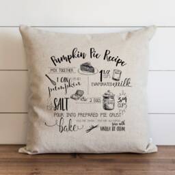 Pumpkin Pie Recipe 20 X Pillow Cover // Fall Autumn Thanksgiving Throw Gift For Her Accent - thumbnail 1