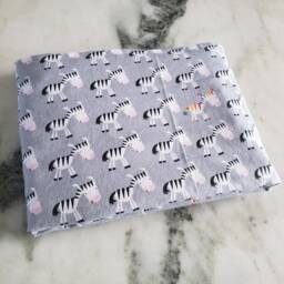 Zebra Snuggle Flannel & Minky Dot Baby Blanket Ready To Ship - thumbnail 2