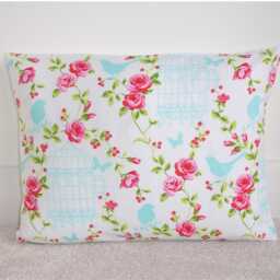 Pillow Cover Birds 12x16 Oblong Pink Roses Birdcage Butterfly Bolster Cushion Case Sham Garden Slip Pillowcase Turquoise Floral