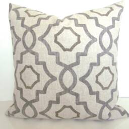 Tan & Gray Throw Pillow Covers Grey Pillows Cover 18x18 All Sizes Home Decor - thumbnail 4