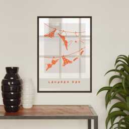Laundry Day - Orange Poster Trendy Art, Unique Home Decor, Cool Laundry Room Print, Quote Poster, Utility Art - thumbnail 2
