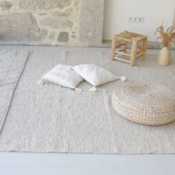 Large Beige Rug 5x8 Feet, Area Rug, Living Room Bedroom Kids Scandinavian Machine Washable Tapis - thumbnail 2